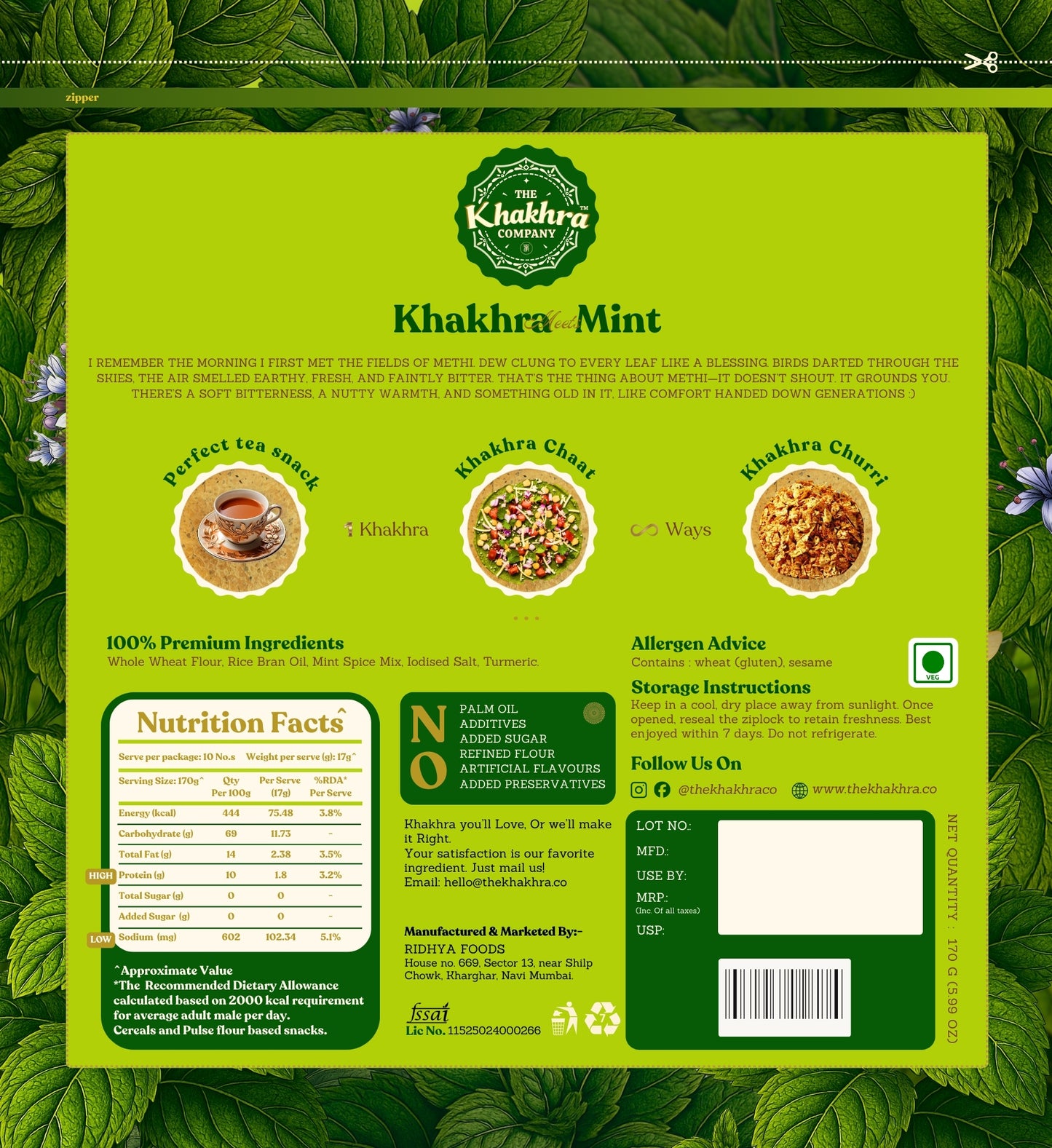 Mint Khakhra