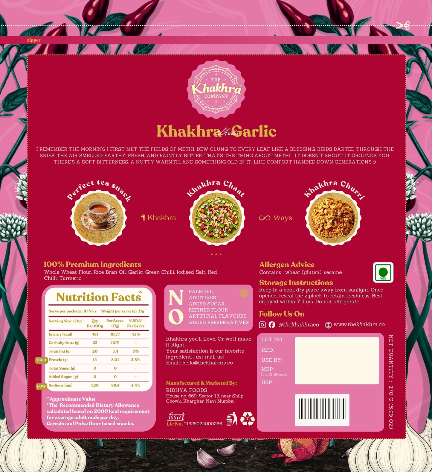 Chilli Garlic Khakhra